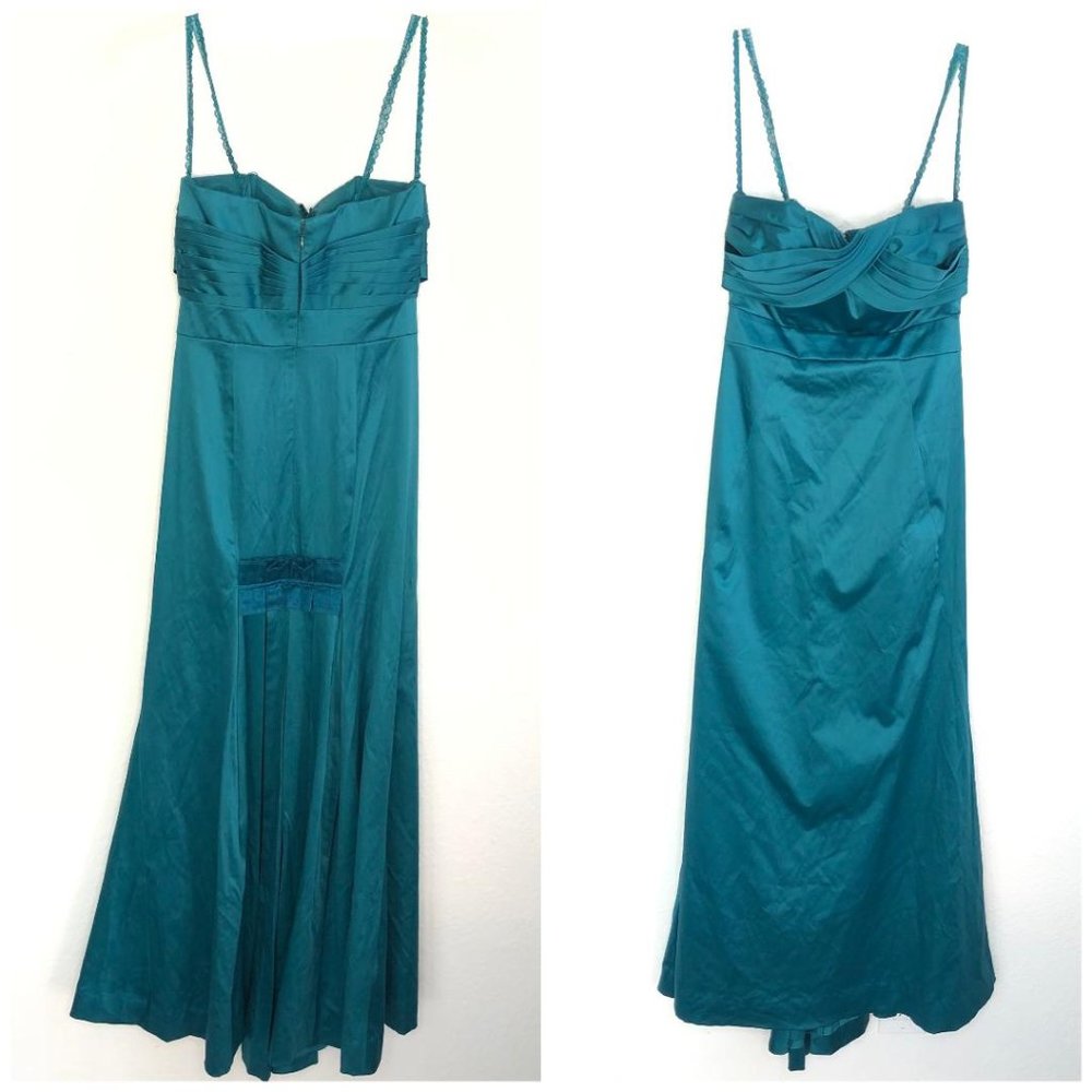 Bcbgeneration Teal Stretch Strapless Gown Maxi Bgk - image 1